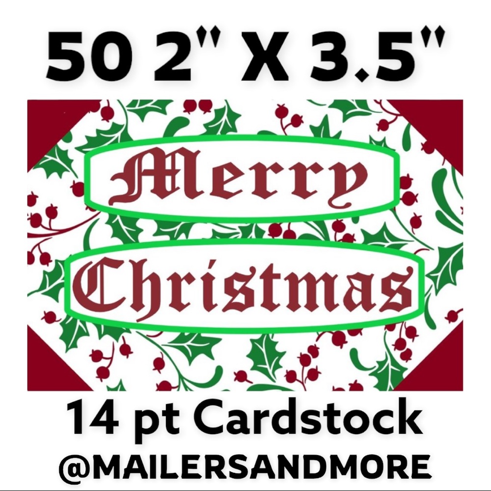 50 Merry Christmas Holly Berry Cards PRICE IS FIRM